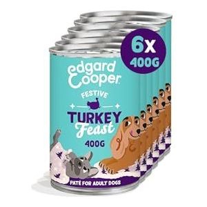 Edgard & Cooper Graanvrij Adult Natuurvoeding voor honden, 400g x 6 Verse kalkoen, Gezonde, smakelijke en evenwichtige voeding, Hoge kwaliteit eiwitten
