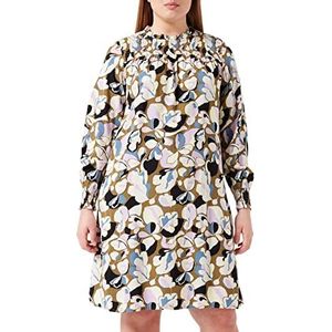 TOM TAILOR Dames Jurk met all-over print 1030251, 29151 - Olive Colorful Floral Design, 34