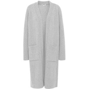 Cardigan - Donkergrijs - Normale Pasvorm - Lange Mouwen - Sjaalkraag