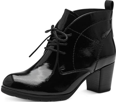 MARCO TOZZI dames 2-25109-41 Lace Boot Heel, Black Patent, 37 EU