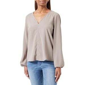 NAEMI Klassieke damesblouse met lange mouwen 25325442-NA01, grijs, M, grijs, M