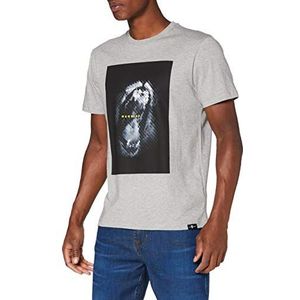 7 For All Mankind Heren Graphic Tee T-shirt, grijs, S