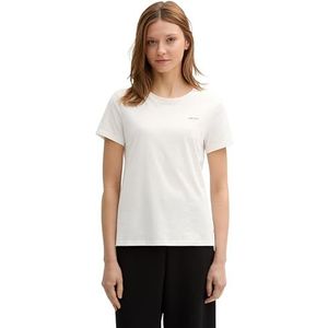 TOM TAILOR Denim T-shirt voor dames, 10332 - Off White, L