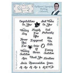 Sentimentally Yours by Phill Martin A5 Krijtbord Essentials Wedding Collection Clear Stempel Set, Polymeer, 10 x 15 x 0,8 cm