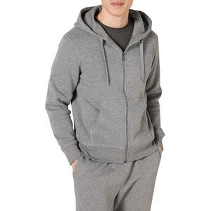 Amazon Essentials Fleece sweatshirt met volledige rits voor heren (verkrijgbaar in groot en lang), lichtgrijs heather, 3X-Large