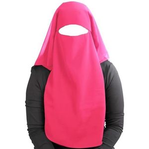MyBatua 3 lagen saudi niqab in ademende Georgette, groothandelsprijs, 1 stuk gezichtssluier NQ-003, Schattig roze, Eén maat