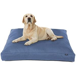 PawTex Duurzaam hondenbed voor middelgrote en grote honden met afneembare wasbare hoes ademend en comfortabel, zwaar belastbaar, plat, stoer huisdierbedmat, rechthoekig, 91 x 68 cm, slapen en kussen,