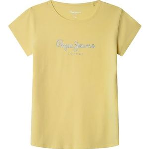 Pepe Jeansvoor meisjes. PG503154 Hana Glitter T-shirt geel (10años= 140cm), Casual, Katoen, Korte mouwen, kinderkleding