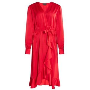 Tweek Midi jurk met lange mouwen voor dames, rood, S