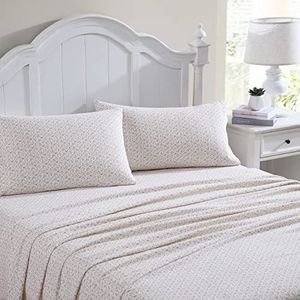 Laura Ashley Home - Volledige lakens, katoenen flanellen beddengoed set, geborsteld voor extra zachtheid en comfort (Evie Pink, Full)