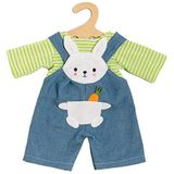 Heless 1316 - Bunny Lou poppenkleding, 2-delige set met tuinbroek en gestreept shirt voor poppen en knuffels van maat 28-35 cm