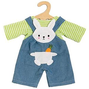 Heless 1316 - Bunny Lou poppenkleding, 2-delige set met tuinbroek en gestreept shirt voor poppen en knuffels van maat 28-35 cm