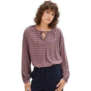 TOM TAILOR Damesblouse, 33989 - Brown Geometrics Print, 44