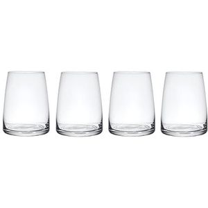 MIKASA Palermo Crystal Stemless wijnglazen, set van 4, 350 ml, 4x steelloze glazen voor wijn | wijnglazen - geschenkdoos en vaatwasmachinebestendig