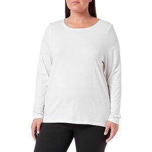 camel active Damesshirt met lange mouwen van biologisch katoen, gebroken wit, XXL