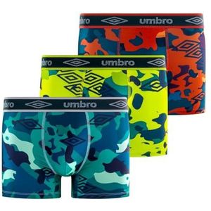 Umbro Boxershorts voor heren, sport, ademend en stretch (3 stuks) XXL, Rood/geel/blauw/zwart, XXL