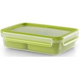 Tefal Master Seal to Go Snackbox met inzetstukken voor voedselopslag, helder/groen, 1,2 liter