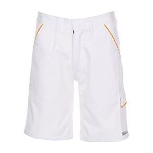 Planam Shorts Highline, maat M, zuiver wit/geel, 2377048