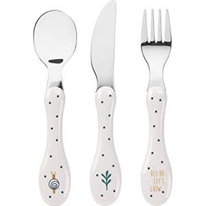 Decor Decorline - Herbruikbare robuuste plastic bestekset - 40 stuks - met elk 16 vorken, 8 messen, 8 lepels en 8 koffie/theelepels - Noble Collection - Top: glanzend zilver - Handvat: poederroze