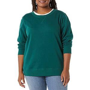 Amazon Essentials Fleece Trui met Ronde Hals (Verkrijgbaar in Grote Maten) Dames, Donkergroen, XXL