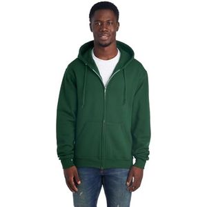 Jerzees Sweatshirt met capuchon voor heren, Volledige Zip - Bos Groen, XL