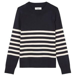 Marc OPolo Denim damestrui met ronde hals gestreept, Dark Blue Multi 01, XXS