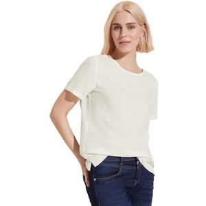 Street One Dames Ls_Solid Ronde hals Blouse W St Shirt, off-white, 42