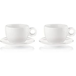 Fratelli Guzzini Gocce, Set of 2 breakfast cups with saucers, SMMA|Porcelain