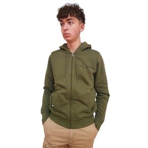 TOMMY LOGO FUR GELEERD HOODY, Groen., L