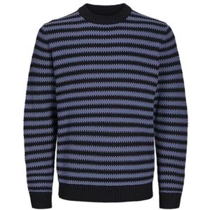 JOREATON Knit Crew Neck BF, zwart/strepen: nachtschaduw, S