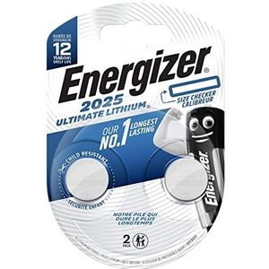 Energizer - Ultiem lithium, pakket van 2 palen CR 2025, langdurig lithium voor specifieke behoeften, zonder toegevoegde kwik en 20 jaar nuttig leven