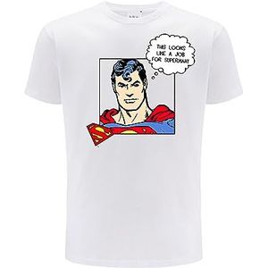 ERT GROUP Origineel en officieel gelicentieerd door DC White T-shirt voor heren, Superman-patroon 037, eenzijdige print, maat XL, Superman 037 Wit, XL