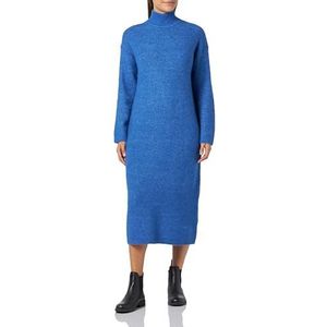 SELECTED FEMME Slfmaline LS Knit Dress High Neck Noos Gebreide damesjurk, Blauw, M