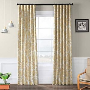 HPD Half Price Drapes Bedrukte kamer verduistering gordijn 50 X 96 (1 paneel), BOCH-KC16072C-96, Tea Time Geel Goud