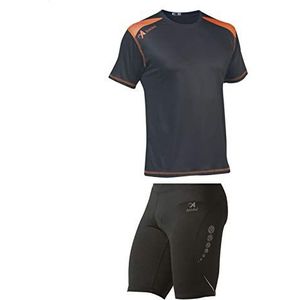 ASIOKA Unisex 115/17-182/17 Compressieshirt van mesh + gecombineerd T-shirt