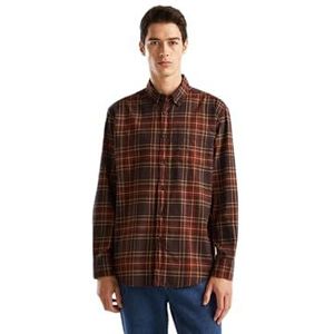 United Colors of Benetton Herenhemd, Tartan Bruin 926, XXL