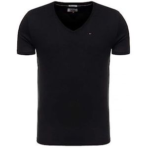 Tommy Jeans Heren korte mouwen gebreide tops, zwart (Tommy Black), 3XL Grote maten Tall