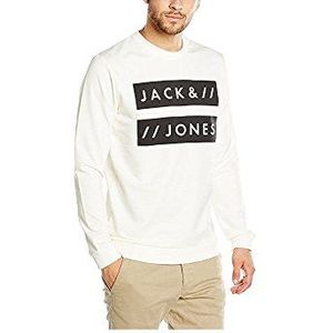 JACK & JONES Heren Jcobox Sweat Crew Neck Sweatshirt, wit (Blanc De Blanc Fit: reg), S