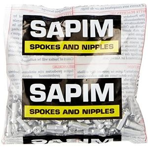 Sapim Unisex's Polyax Legering Spaak Tepels, Zilver, 16mm