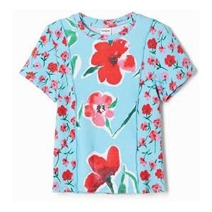 Desigual Ts_Daisy T-shirt voor meisjes, blauw, 8 Jaar