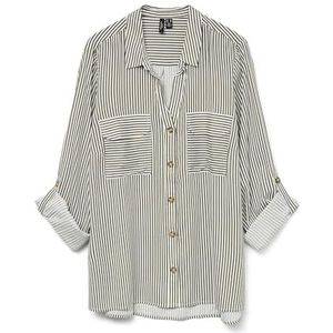 VERO MODA CURVE Dames Vmcbumpy L/S Shirt New Curve Ga Noos, wit (snow white), 54