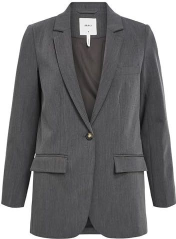 Object Dames Objsigrid L/S Noos Blazer, Medium grijs (grey melange), 44