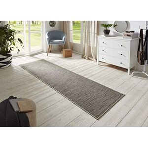 BT Carpet Platte stof loper Nature 400 grijs multicolor, afmeting 80x500 cm, geschikt voor binnen en buiten (100% polypropyleen, uv- en vochtbestendig, geschikt voor vloerverwarming)