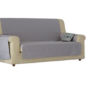 Estoralis Beret - sofa deken bank bescherming afdekking slijtage en scheuren beschermen. Omkeerbaar comfortabel praktisch bestendig. Eenvoudige montage. Hoge kwaliteit. (kleur grijs, 3-zits)