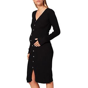 Supermom Dress Nurs ls Button Rib Jurk, Black - P090, 44