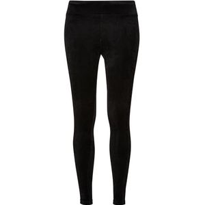 Urban Classics Dames High Waist Rib Velvet Leggings, sportieve dameslegging in slim fit pasvorm, verkrijgbaar in zwart, maten XS-5XL, zwart, 3XL