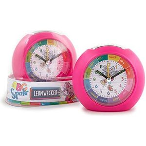 TRENDHAUS 406408 Kinderwekker, analoge kinderwekker met licht en snooze-functie, kwartswekker voor meisjes en jongens, roze