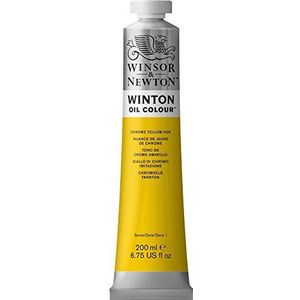 Winsor & Newton 1437149 Winton fijne olieverf van hoge kwaliteit met gelijkmatige consistentie, lichtecht, hoge dekkingskracht en rijk aan pigmenten - 200ml Tube, Chrome Yellow Hue
