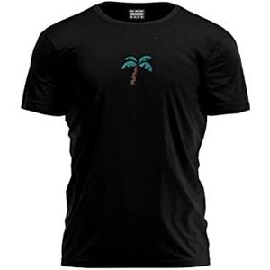 Bona Basics, Digitale print, basic T-shirt voor heren, 100% katoen, zwart, casual, bovenstuk voor heren, maat: L, Zwart, L