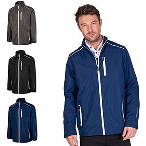 Island Green Mannen Golf Zip Door Waterdicht Winddicht Ademend Sport Golf Regenjas Jas, Navy/Wit, 4X-Large